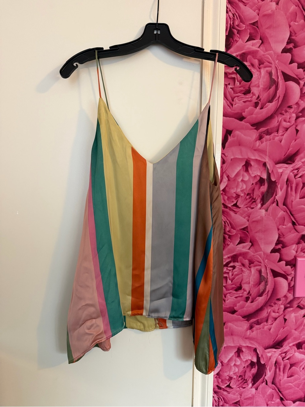 Zara Multicolor Vertical Stripe Satin Cami